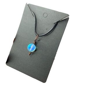 Blue Seaglass handmade necklace